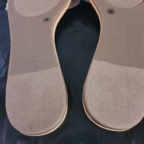 INC International Concepts Pearl Zina Pearl Gold Sz8 Slides Shiny NIB - Picture 10 of 11